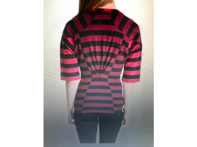 Camiseta de rayas Isabel Marant antracita y burdeos de algodón - vista 3