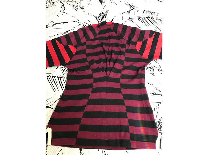 Camiseta de rayas Isabel Marant antracita y burdeos de algodón - vista 7