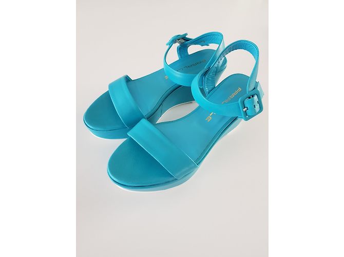 Autre Marque Sandalias Parallele Turquesa de piel Azul - vista 3