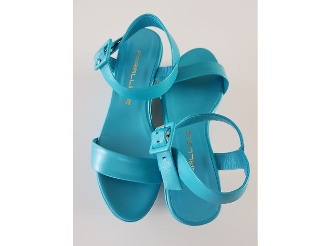 Autre Marque Sandalias Parallele Turquesa de piel Azul - vista 4