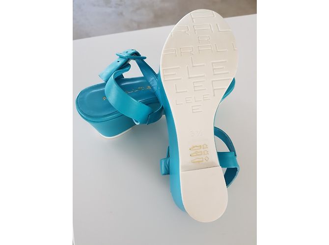Autre Marque Sandalias Parallele Turquesa de piel Azul - vista 5