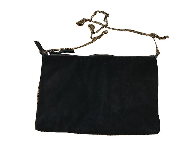Autre Marque Clutch nera con paillettes e perle con catena Rame - vista 2