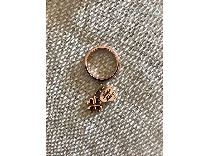 Autre Marque Anello Quadrifoglio e Cuore Dorato in Acciaio D'oro - vista 3