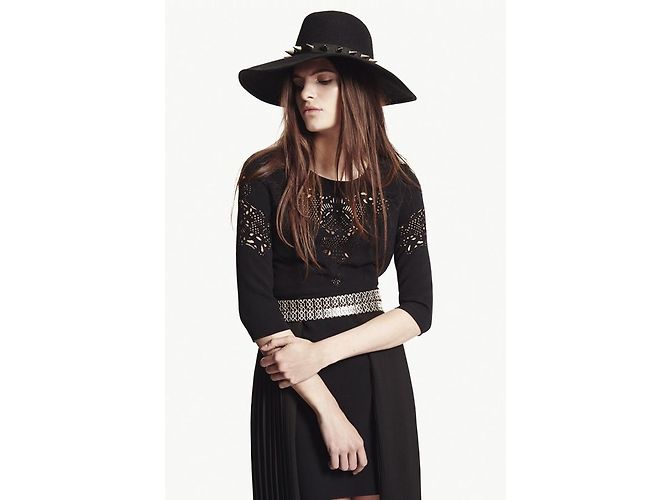 Abito nero The Kooples con ritagli e maniche 3/4 - vista 3