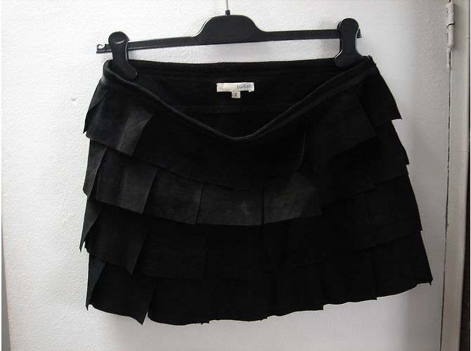 Falda de cuero negro efecto ante Ba&Sh Talla 2 - vista 2