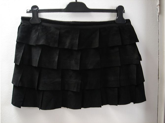 Falda de cuero negro efecto ante Ba&Sh Talla 2 - vista 3