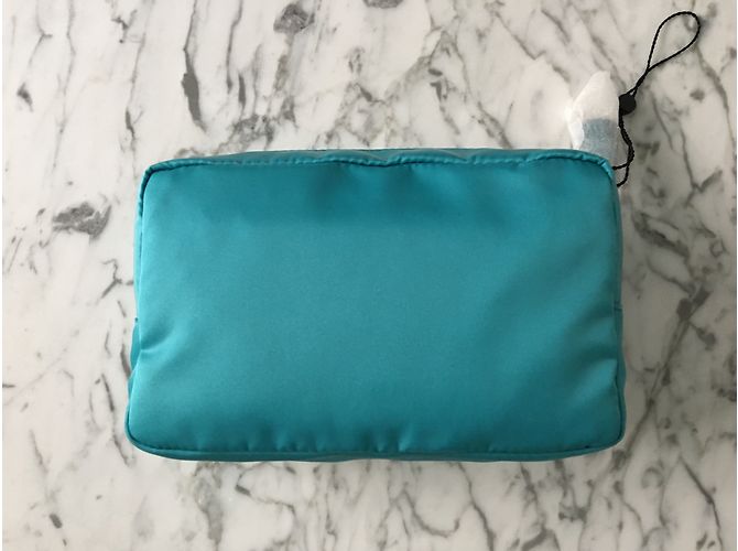 Pochette Anya Hindmarch in Nylon Turchese Arcobaleno Blu - vista 3