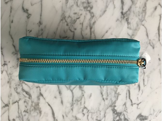 Pochette Anya Hindmarch in Nylon Turchese Arcobaleno Blu - vista 4