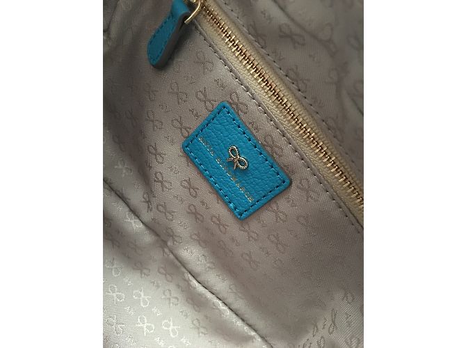 Pochette Anya Hindmarch in Nylon Turchese Arcobaleno Blu - vista 5