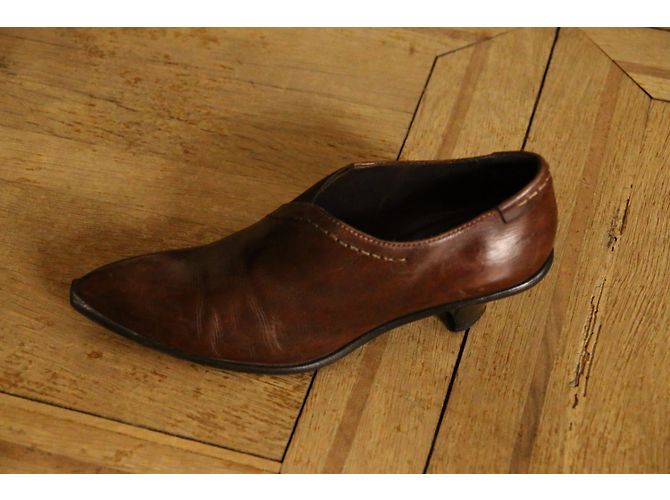 Autre Marque Botines HEYRAUD de piel marrón oscuro - vista 3