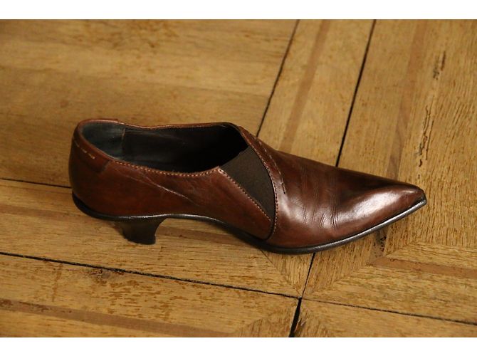 Autre Marque Botines HEYRAUD de piel marrón oscuro - vista 4