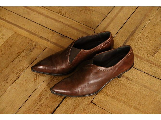 Autre Marque Botines HEYRAUD de piel marrón oscuro - vista 7