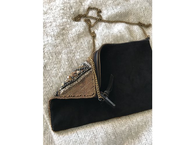 Autre Marque Pochette in nubuck e perle Rame - vista 3