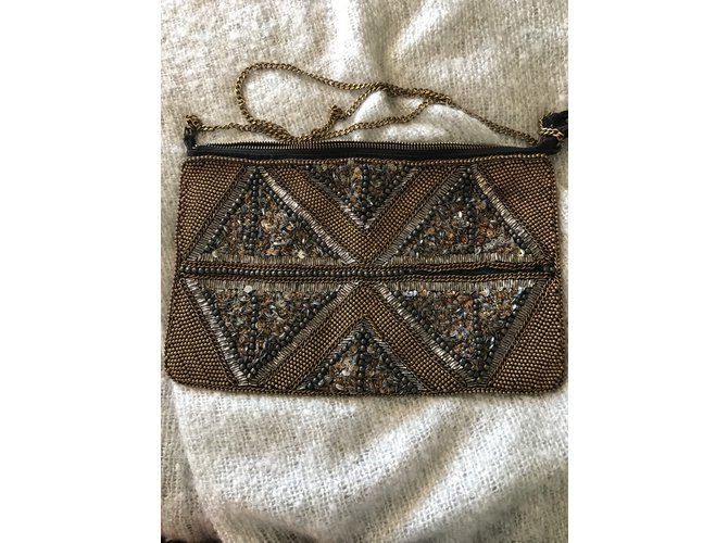 Autre Marque Pochette in nubuck e perle Rame - vista 5