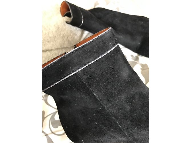 Autre Marque Botines de cuero negro con tacones altos - vista 4