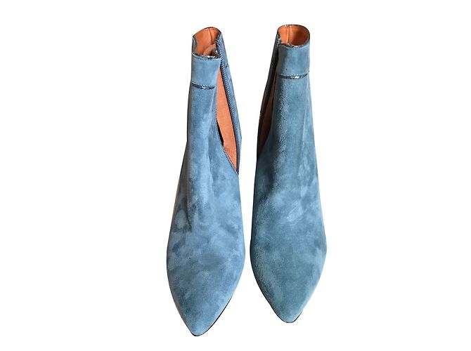Autre Marque Botines de piel gris - vista 2