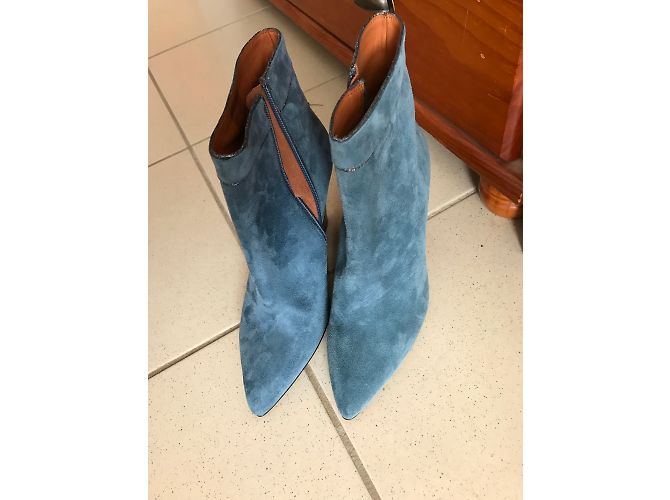 Autre Marque Botines de piel gris - vista 3