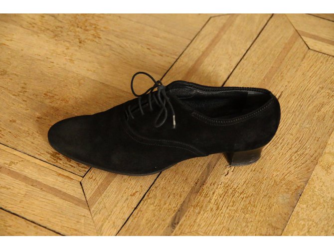Autre Marque Richelieu Philippe Papadopoulos camoscio nero 38 - vista 3