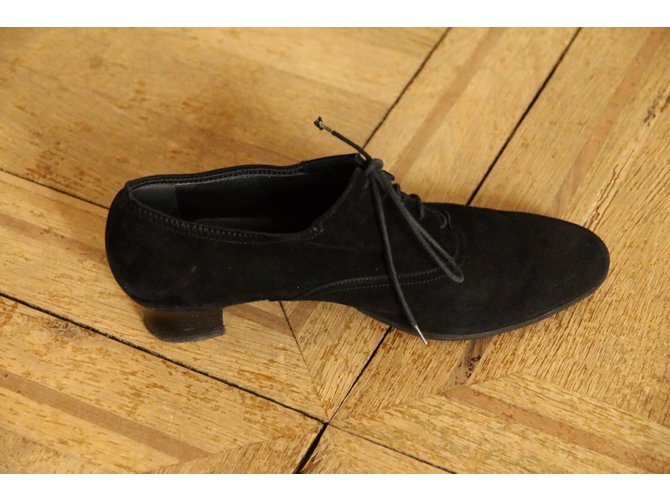 Autre Marque Richelieu Philippe Papadopoulos camoscio nero 38 - vista 4