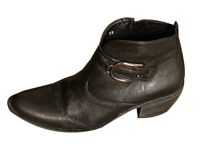 Autre Marque Botines ESPACE de cuero negro - vista 2