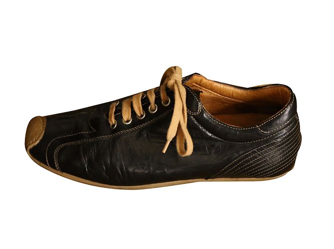 Sneakers Rene Derhy in pelle nera e marrone Nero - vista 2