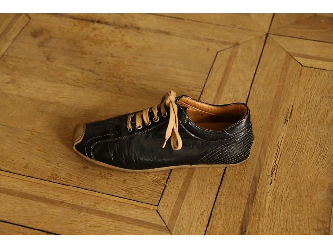 Sneakers Rene Derhy in pelle nera e marrone Nero - vista 3