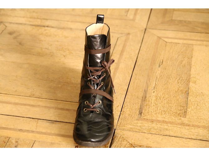 Sneakers Charles Jourdan CJBis in pelle nera Nero Beige - vista 3