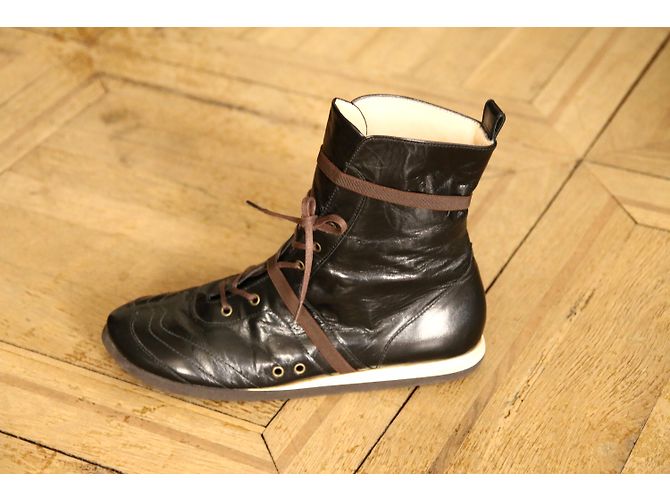 Sneakers Charles Jourdan CJBis in pelle nera Nero Beige - vista 4