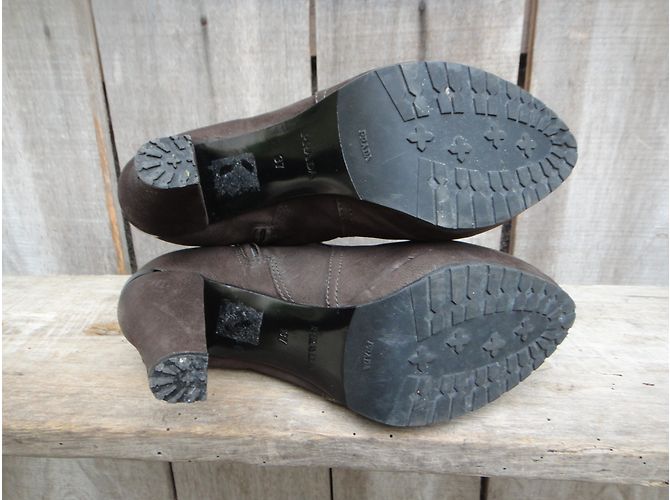 Botines Prada de piel marrón oscuro - vista 6