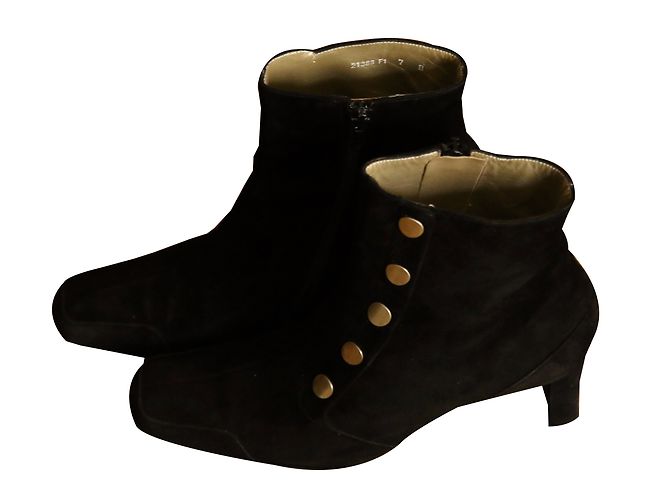 Stivaletti Charles Jourdan in camoscio nero - vista 2