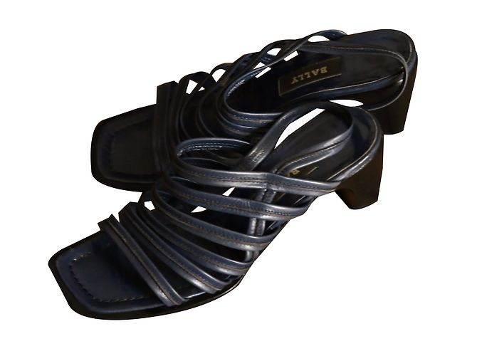 Décolleté aperte Bally in pelle blu 7US - vista 2