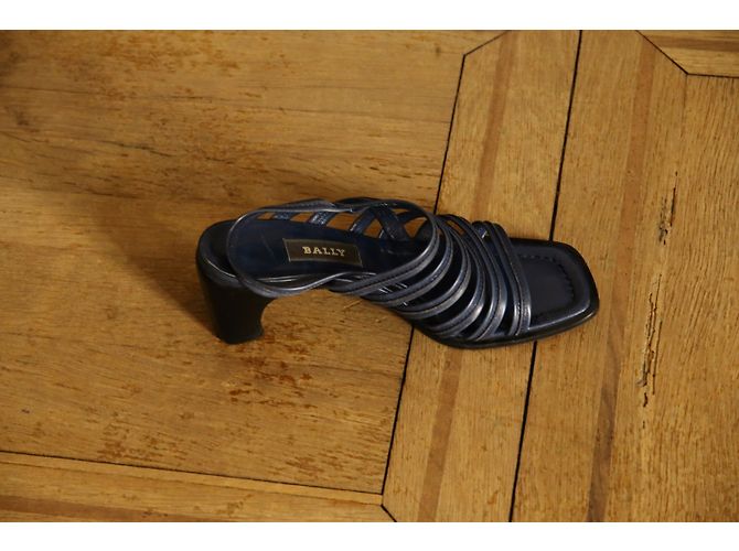 Décolleté aperte Bally in pelle blu 7US - vista 5