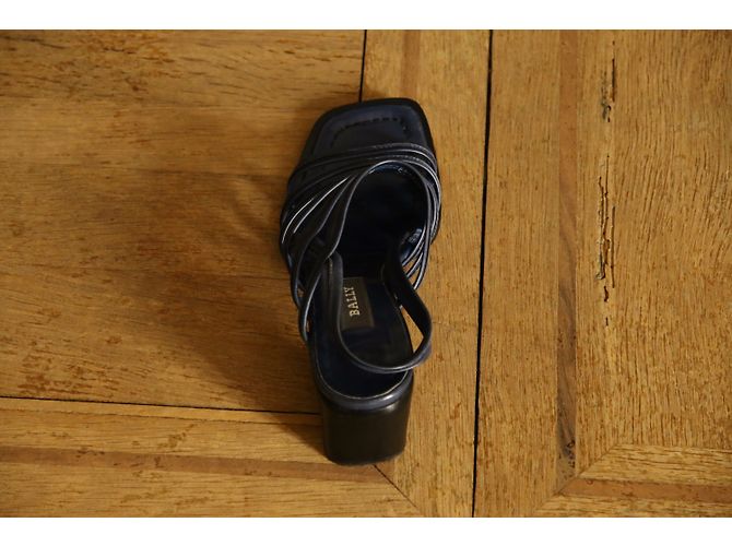 Décolleté aperte Bally in pelle blu 7US - vista 6
