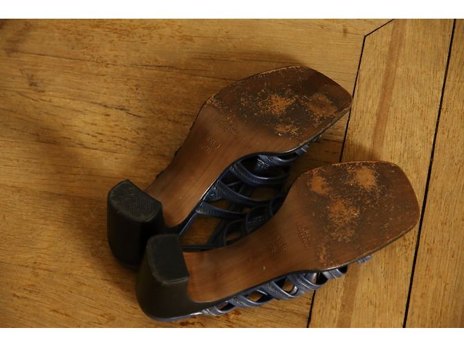 Décolleté aperte Bally in pelle blu 7US - vista 9