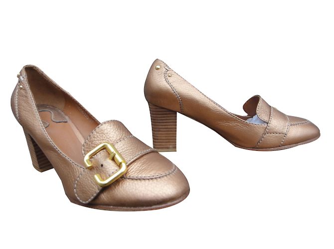 Décolleté Chloé in pelle metallizzata bronzo 37 - vista 2