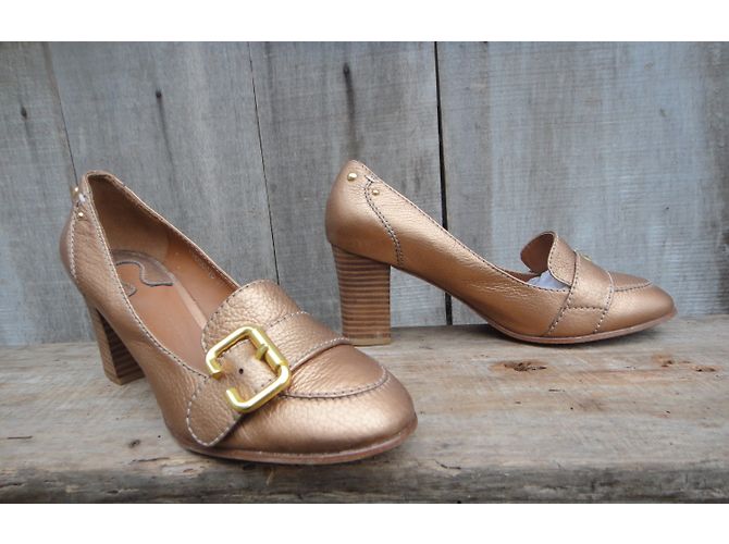 Décolleté Chloé in pelle metallizzata bronzo 37 - vista 5