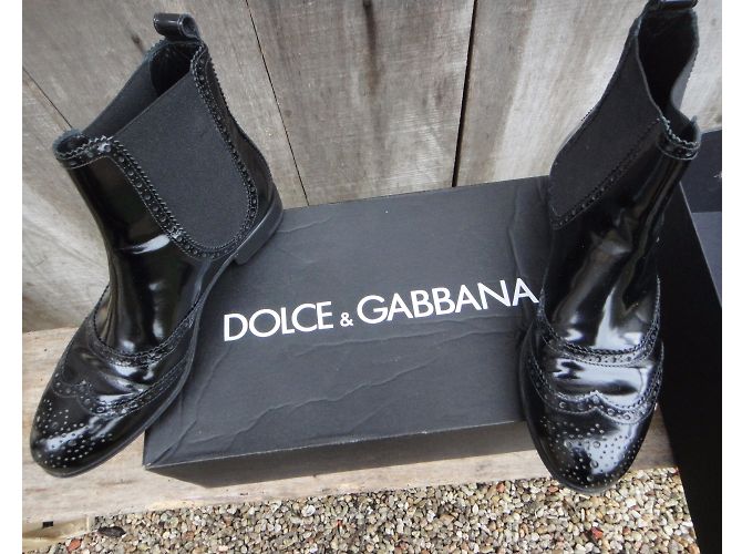 Botines Chelsea Dolce & Gabbana de charol negro - vista 3