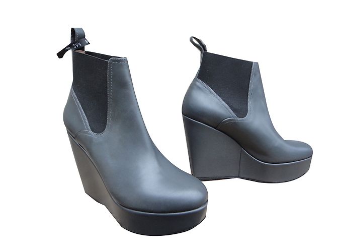 Botines Robert Clergerie Gris Piel 39.5 - vista 2