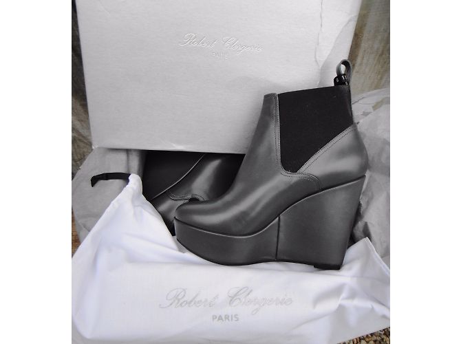 Botines Robert Clergerie Gris Piel 39.5 - vista 4