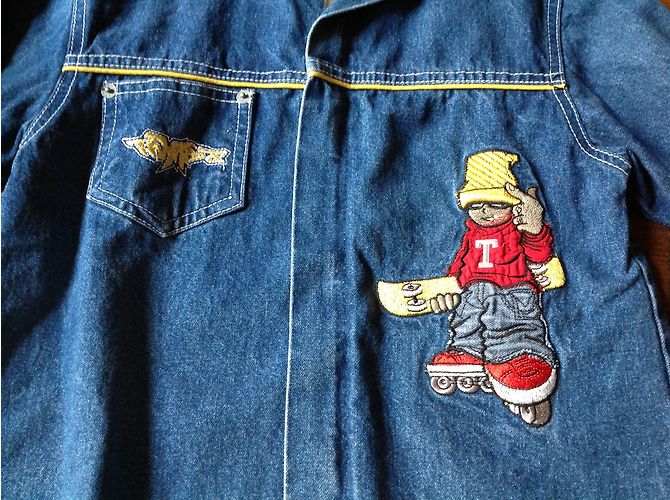Autre Marque Veste en jean bleue avec broderie garçon 4 ans - vue 3