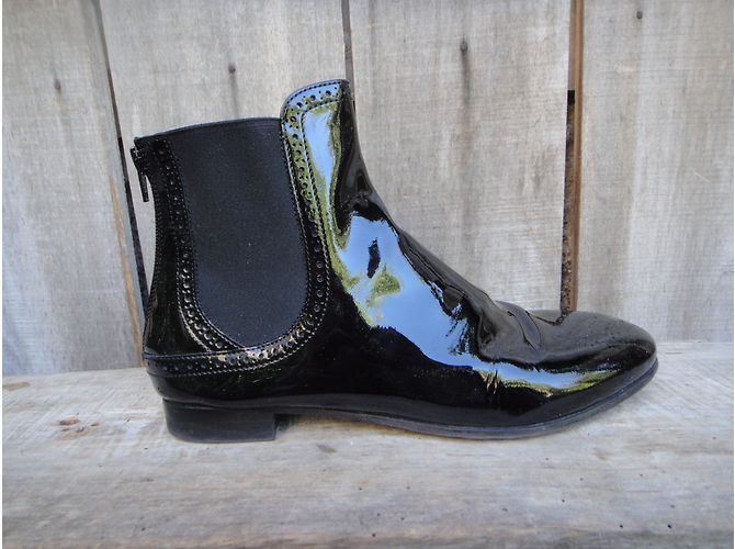 Autre Marque Botines Chelsea AGL de charol negro - vista 5