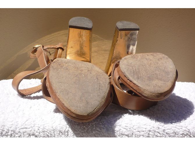 Salvatore Ferragamo Sandalen mit Absatz Leder Beige - Ansicht 3