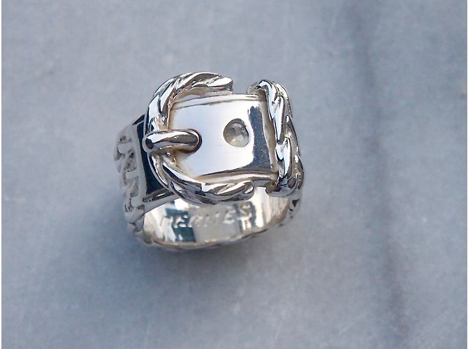 Hermès Anillo Sellier Plata - vista 3