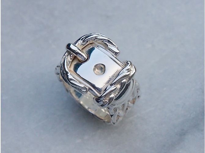 Hermès Anillo Sellier Plata - vista 4