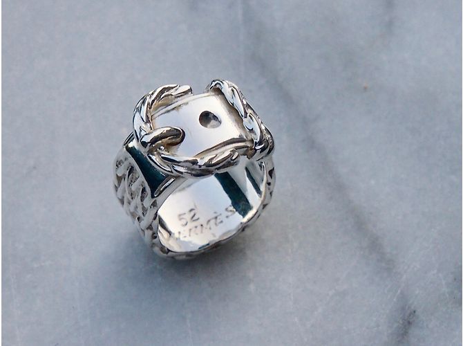 Hermès Anillo Sellier Plata - vista 5