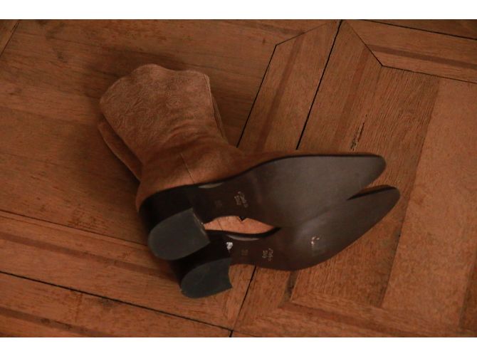 Botas de cano curto Minelli em camurça marrom claro Castanho claro - vista 10