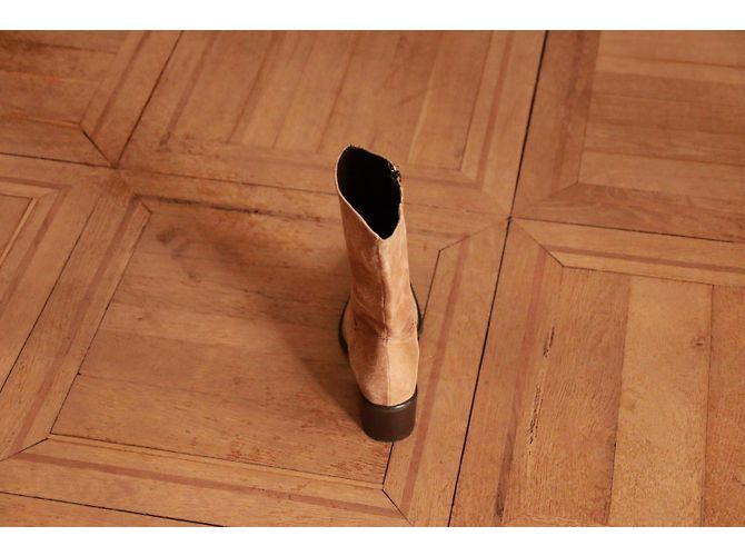 Botas de cano curto Minelli em camurça marrom claro Castanho claro - vista 6