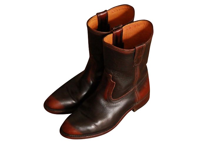 Botines Frye de cuero marrón US 8.5 Castaño Marrón oscuro - vista 2