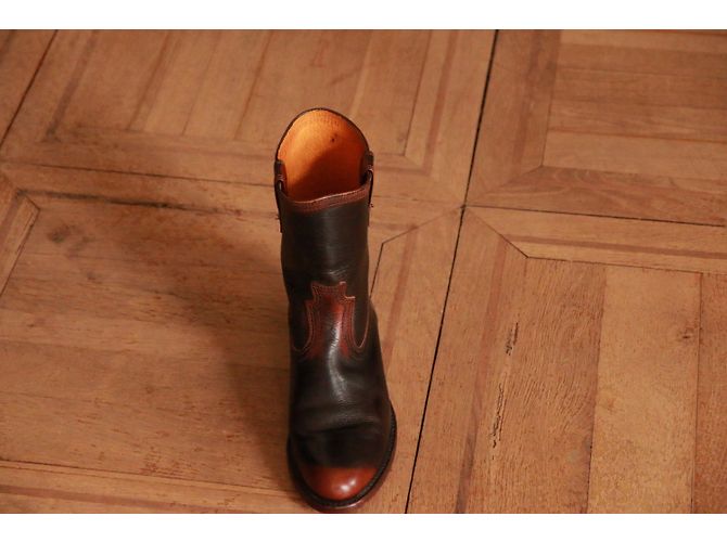 Botines Frye de cuero marrón US 8.5 Castaño Marrón oscuro - vista 6