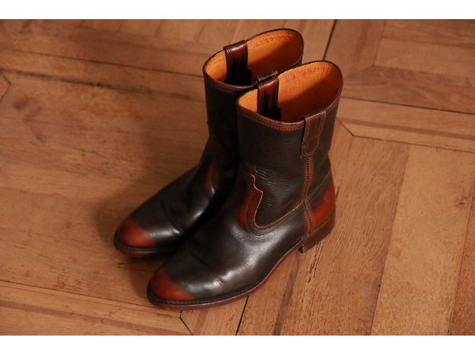 Botines Frye de cuero marrón US 8.5 Castaño Marrón oscuro - vista 7
